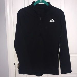 Adidas black logo half zip